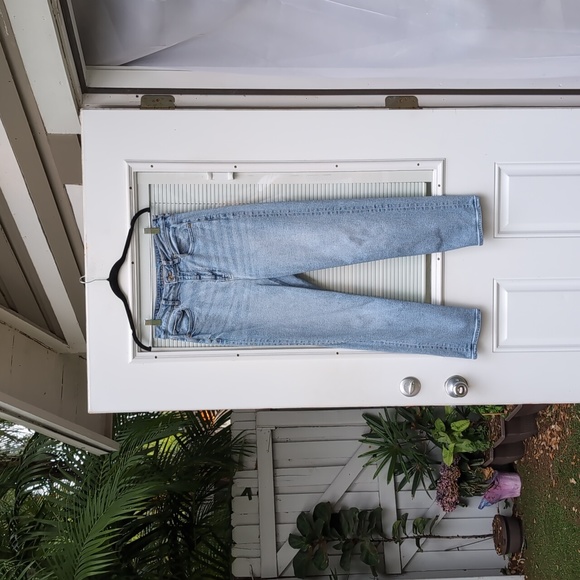 American Eagle Outfitters Denim - American Eagle High Rise Mom Straight Blue Jeans, size 8